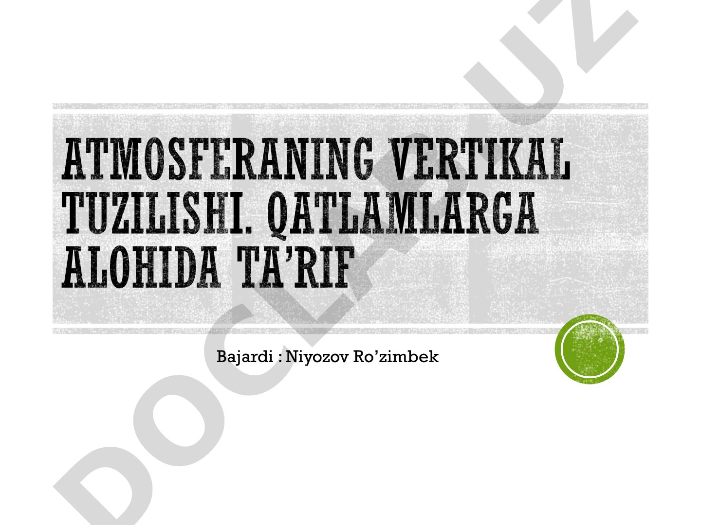 Atmosferaning vertikal tuzilishi
