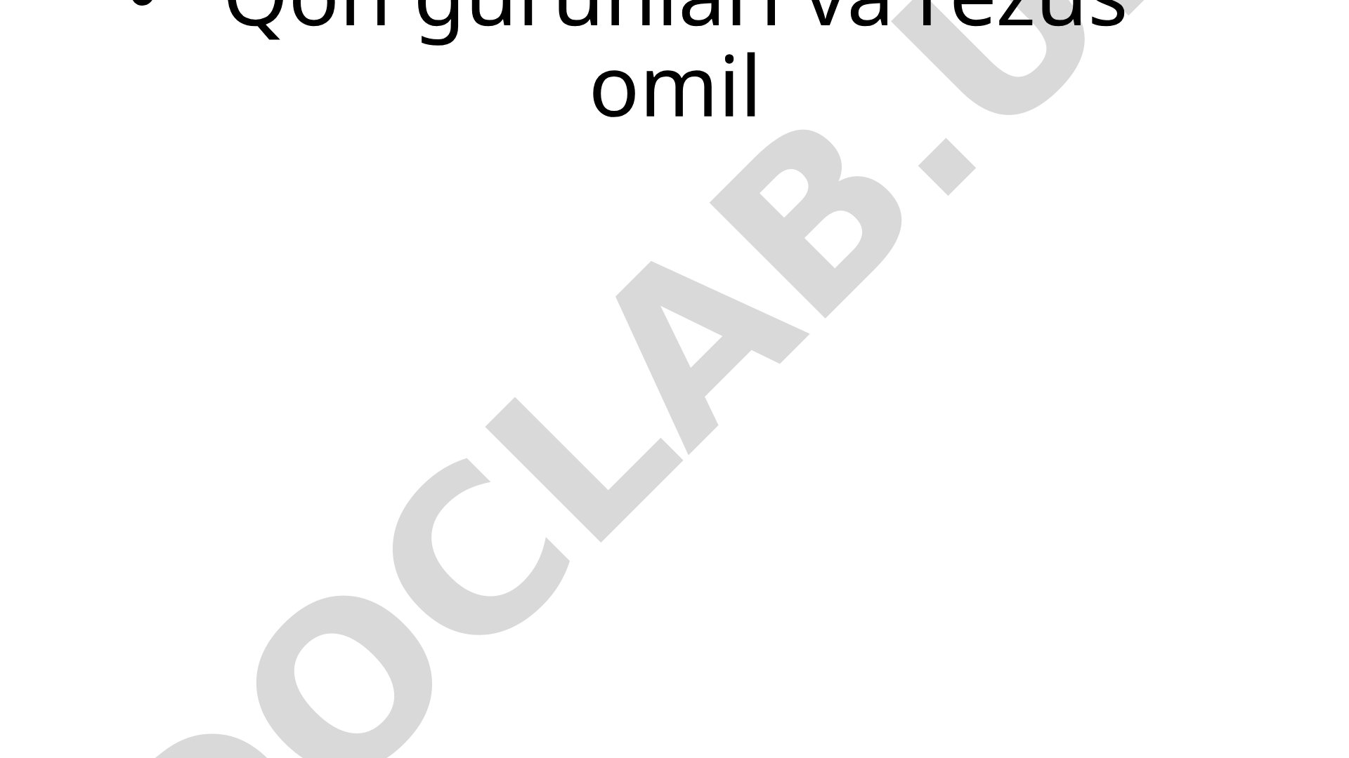 Qon guruhlari va rezus omil