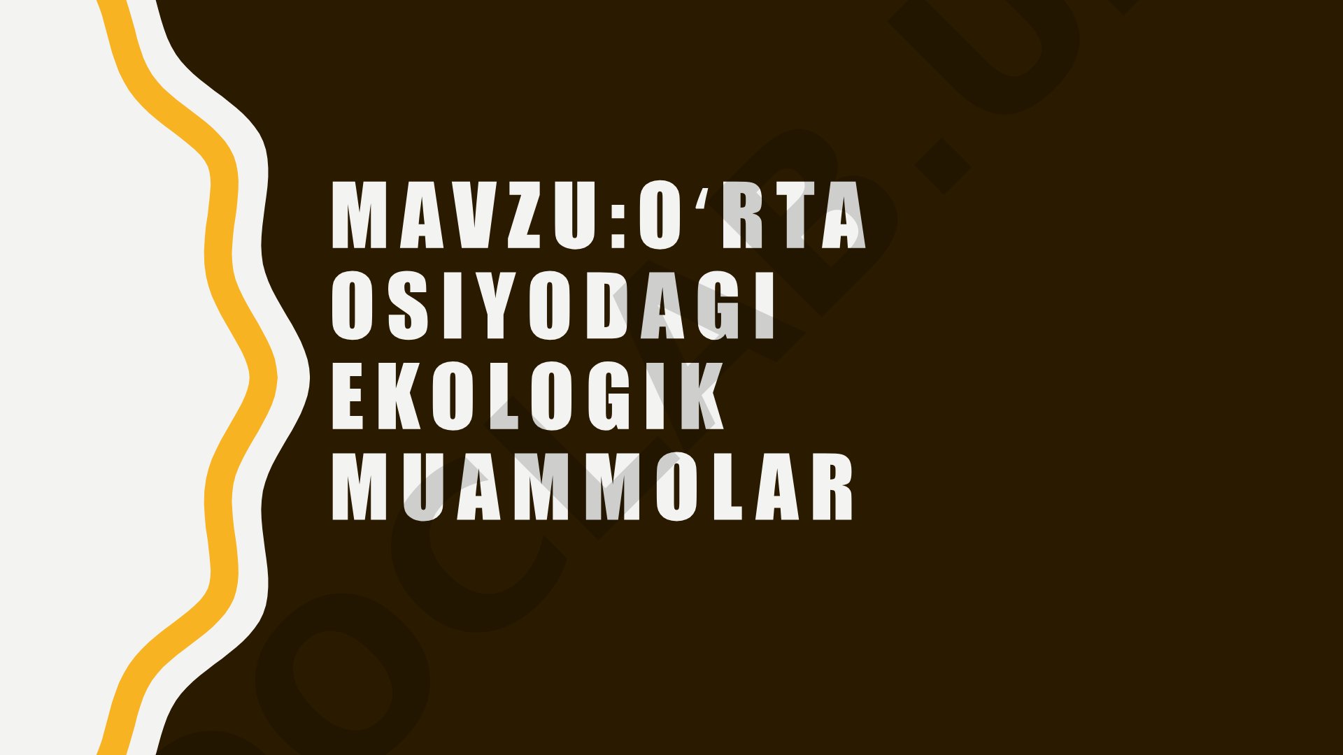 Oʻrta Osiyodagi ekologik muammolar