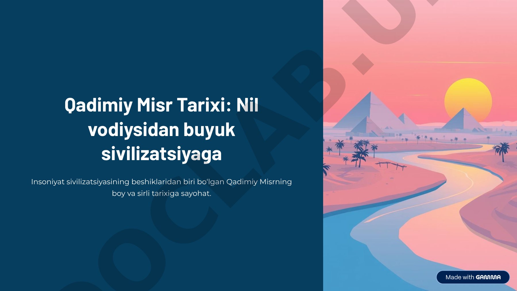 Qadimiy Misr Tarixi: Nil vodiysidan buyuk sivilizatsiyaga