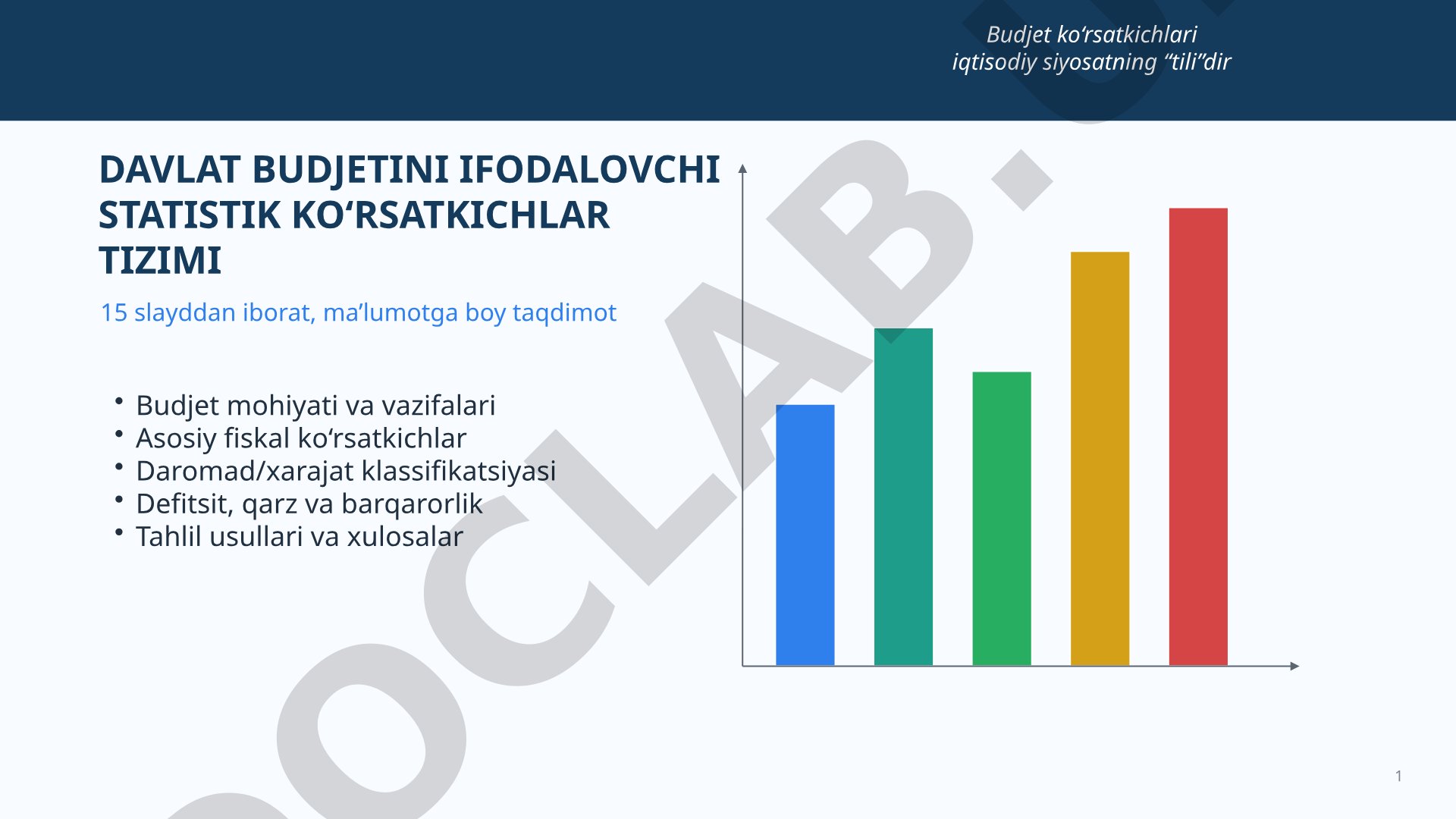 Davlat budjetini ifodalovchi statistik ko‘rsatkichlar tizimi