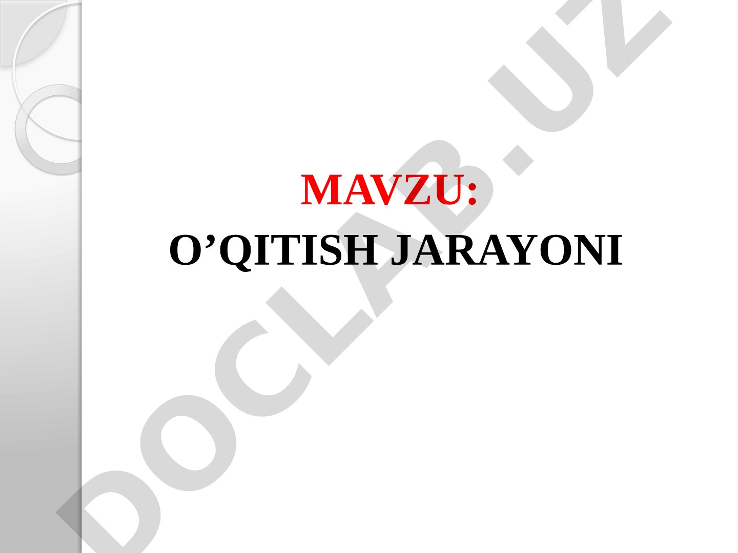 O'quv jarayonini tashkil etish shakllari, dars turlari va talablar haqida taqdimot