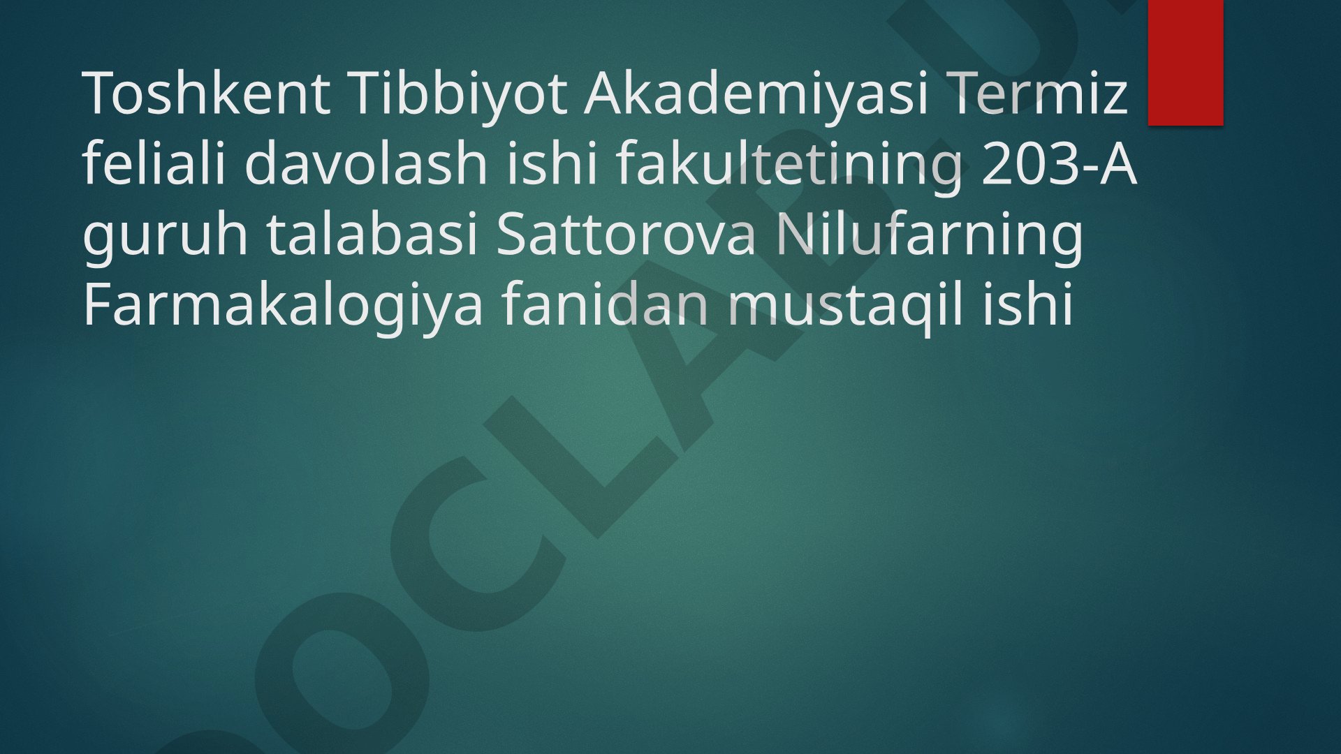 Parkinson kasalligini davolashda qo’llaniladigan dori vositalari
