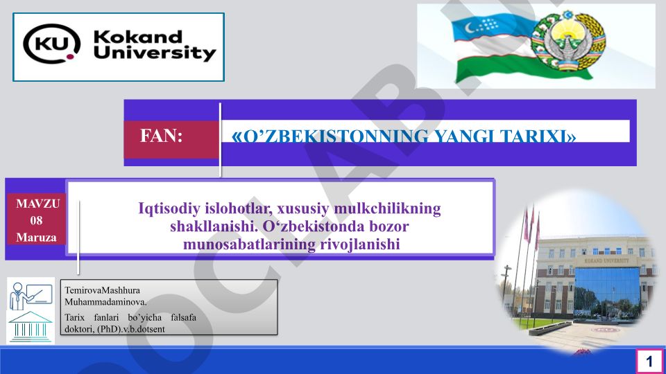 O'zbekistonda bozor munosabatlarining rivojlanishi