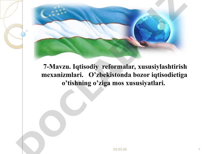Iqtisodiy reformalar va xususiylashtirish mexanizmlari