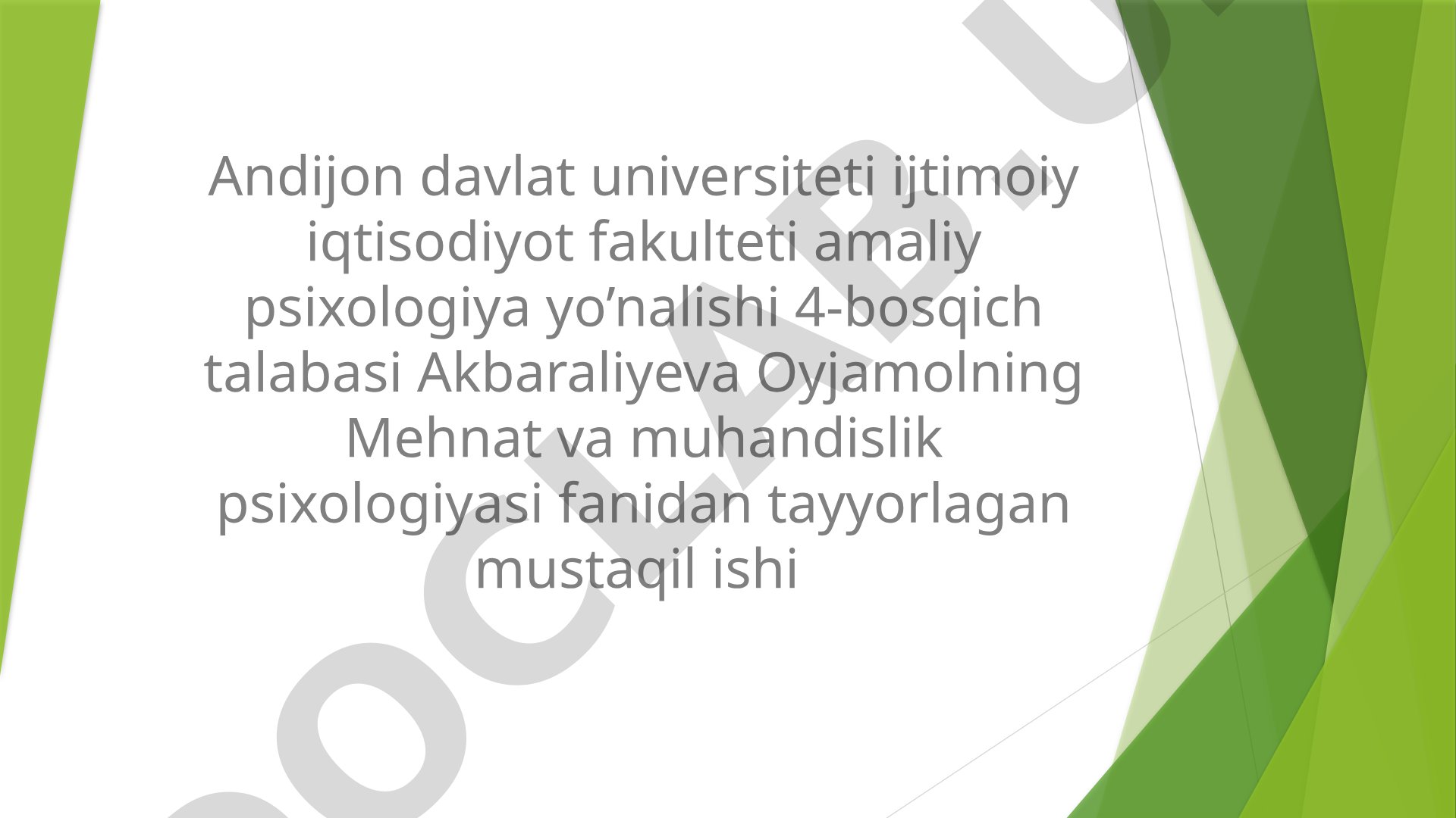 Ish joyida stress, sabablari oqibatlari va yechimlari