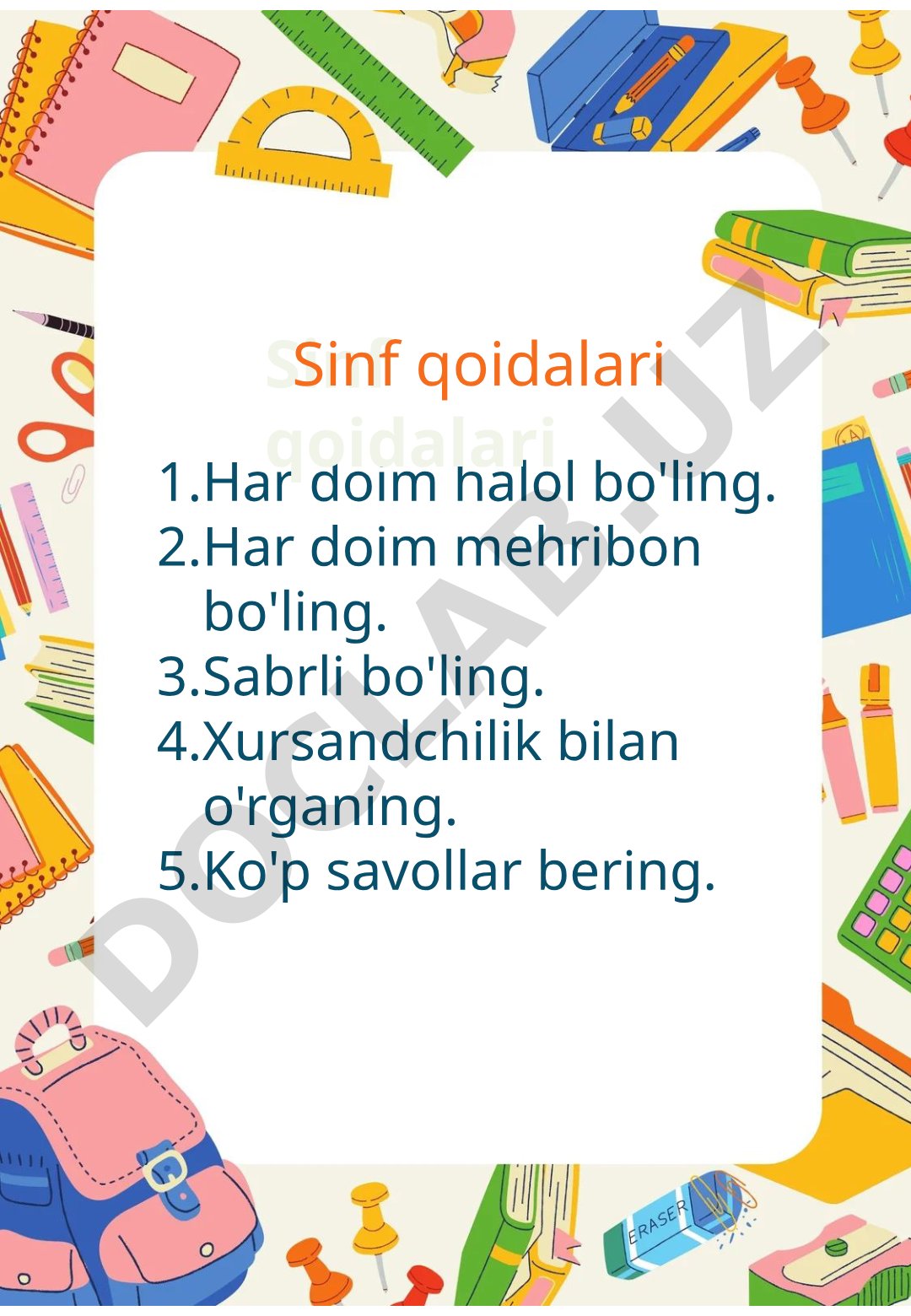 Sinf qoidalari