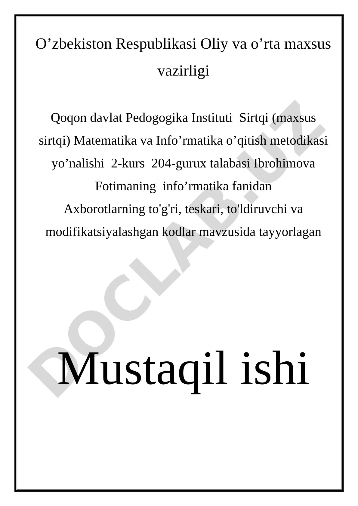 Axborotlarning to'g'ri, teskari, to'ldiruvchi va modifikatsiyalashgan kodlar