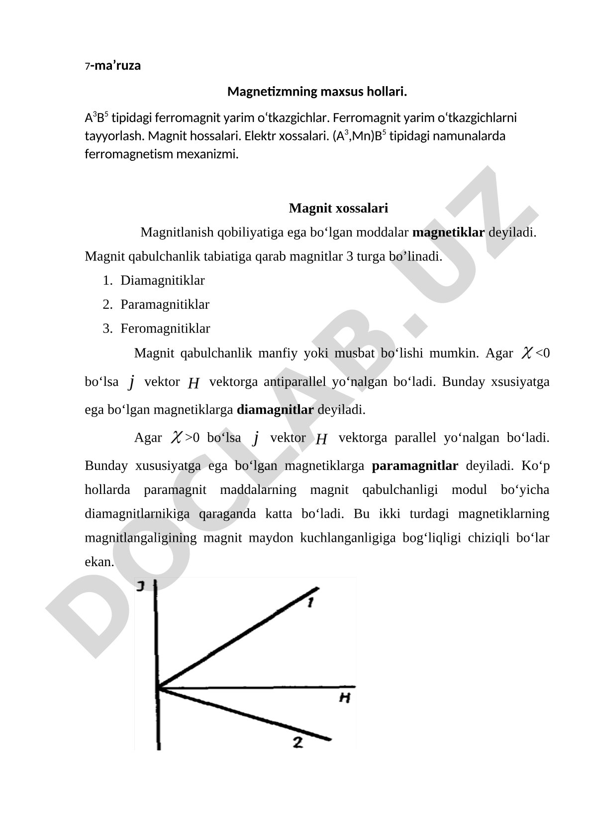 A3B5 tipidagi ferromagnit yarim o‘tkazgichlarning magnit va elektr xossalari