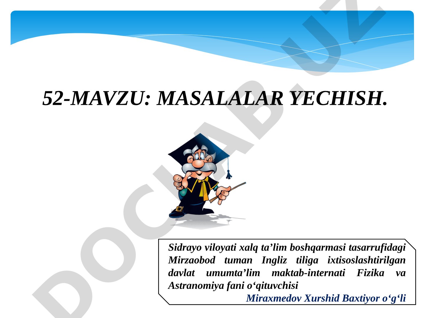 Masalalar yechish