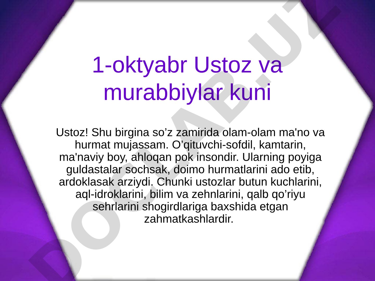 1-oktyabr Ustoz va murabbiylar kuni