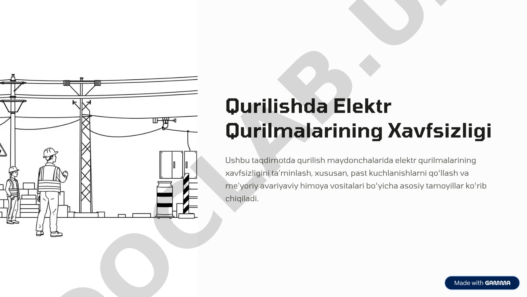 Qurilishda Elektr Qurilmalarining Xavfsizligi