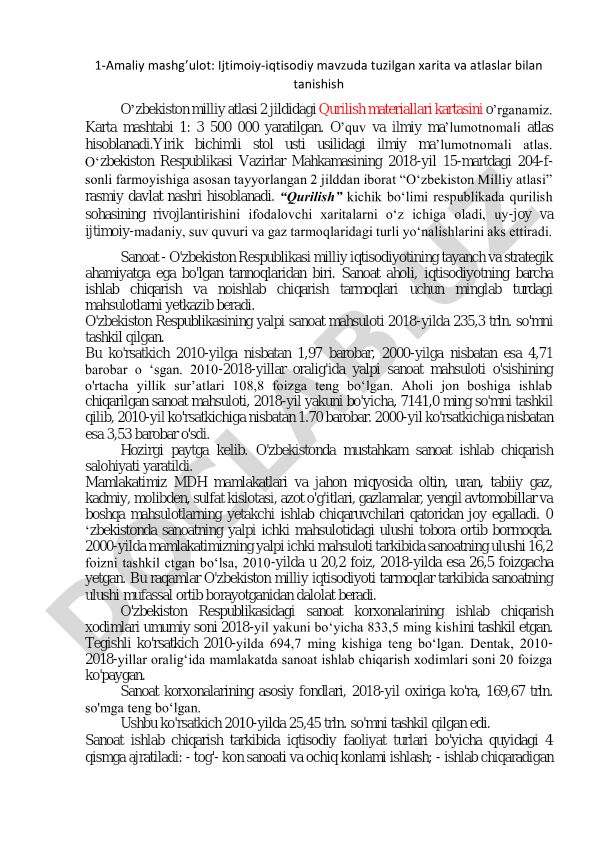 O'zbekiston Milliy atlasi: Qurilish materiallari kartasi