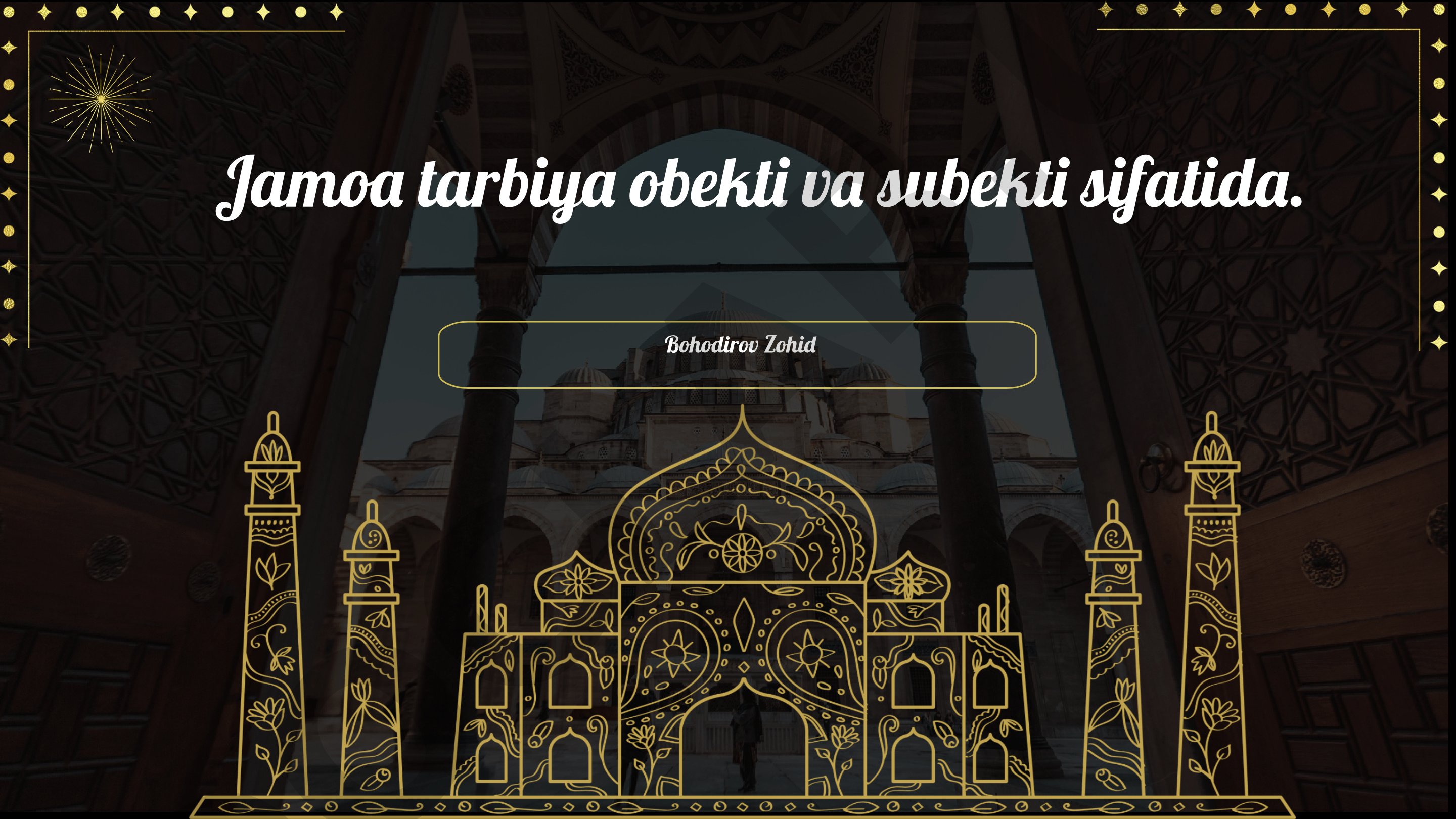 Jamoa tarbiya obekti va subekti sifatida