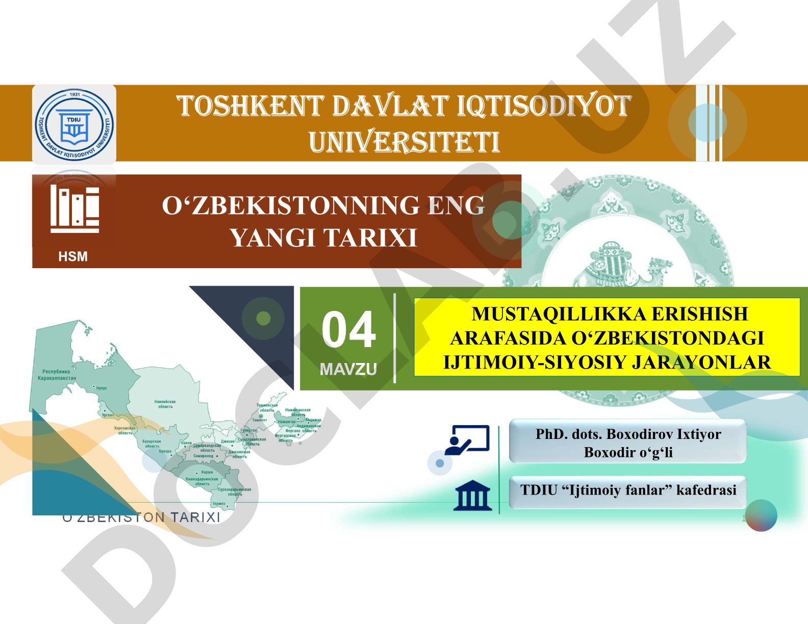 Mustaqillikka erishish arafasida O‘zbekistondagi ijtimoiy-siyosiy jarayonlar