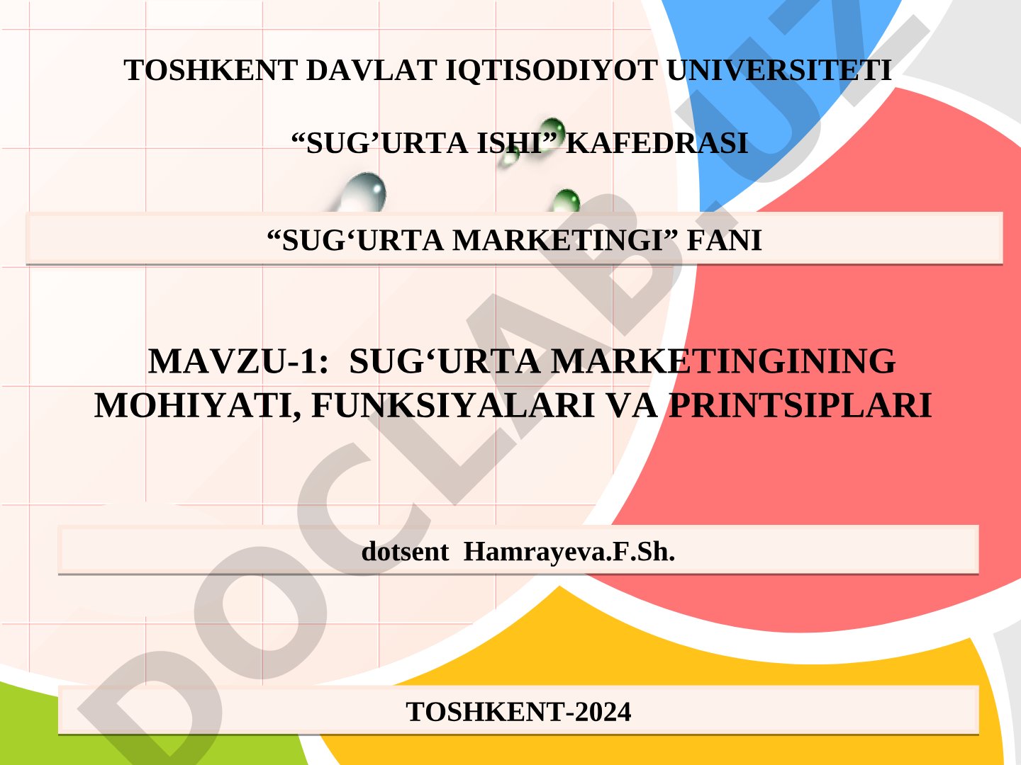 Sug‘urta marketingining mohiyati, funksiyalari va printsiplari