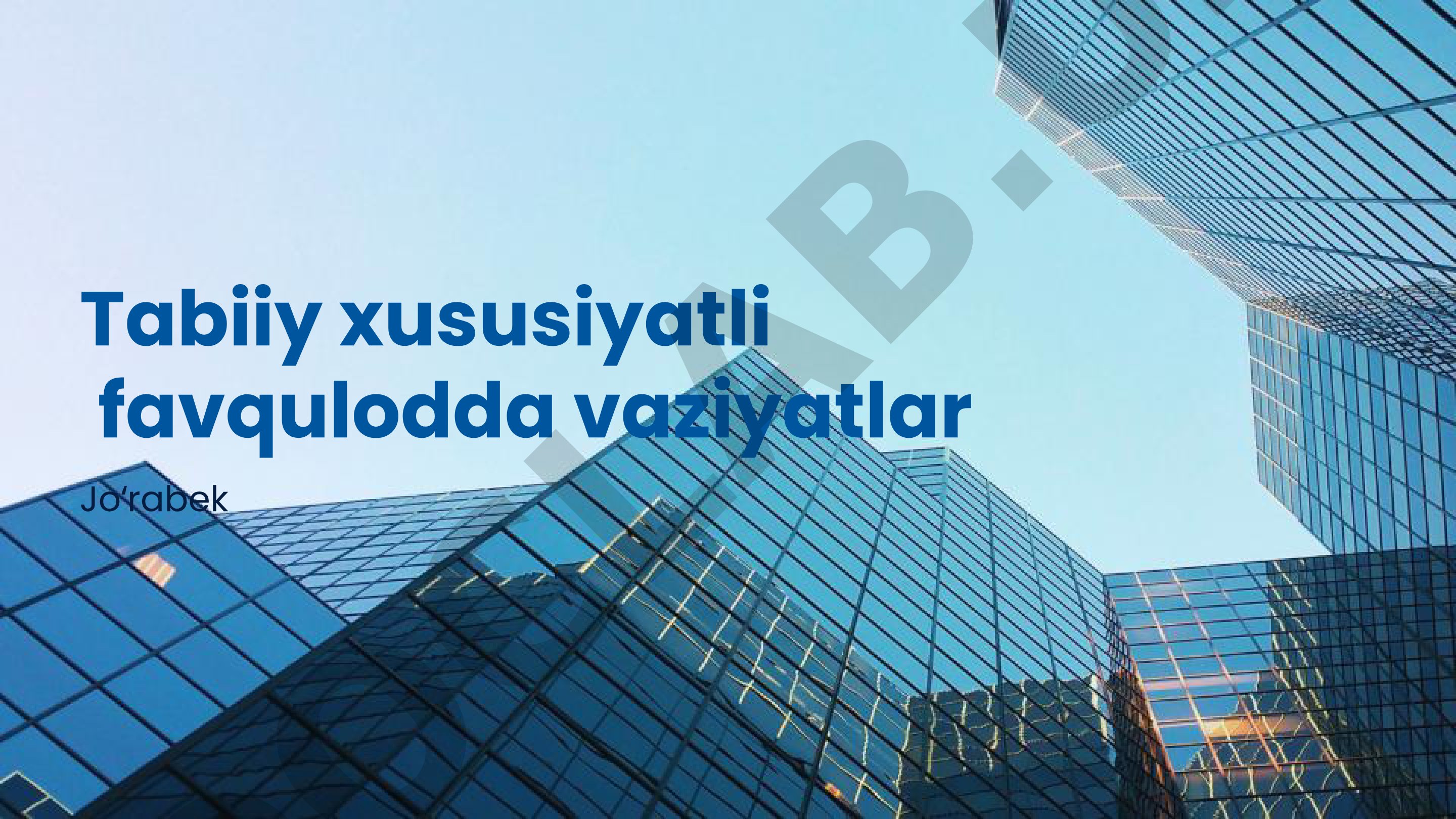 Tabiiy xususiyatli favqulodda vaziyatlar