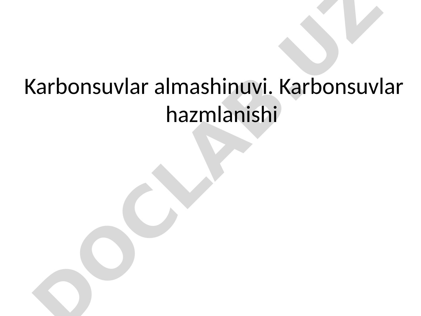 Karbonsuvlar almashinuvi