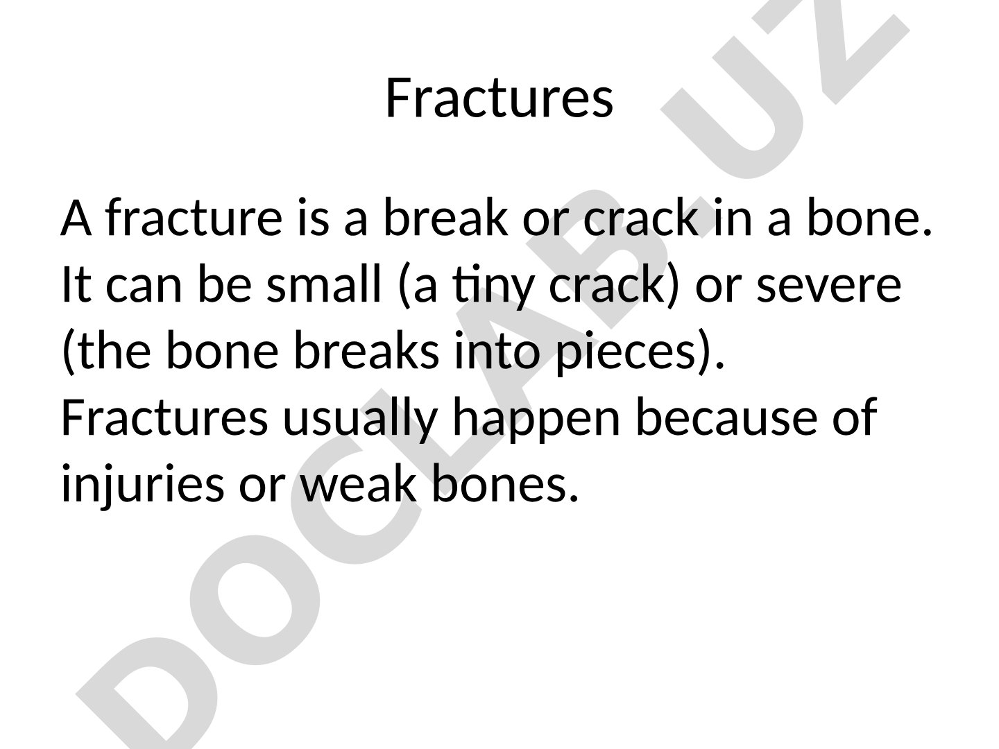 Fractures: types, causes, symptoms, treatment