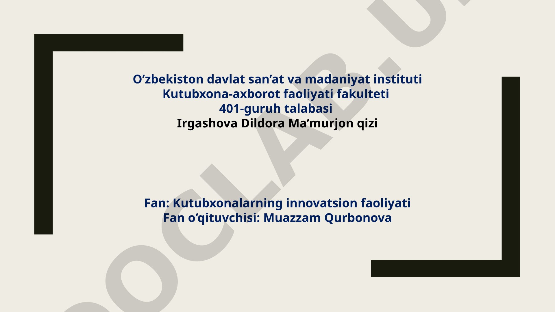 Jahondagi innovatsion kutubxonalar