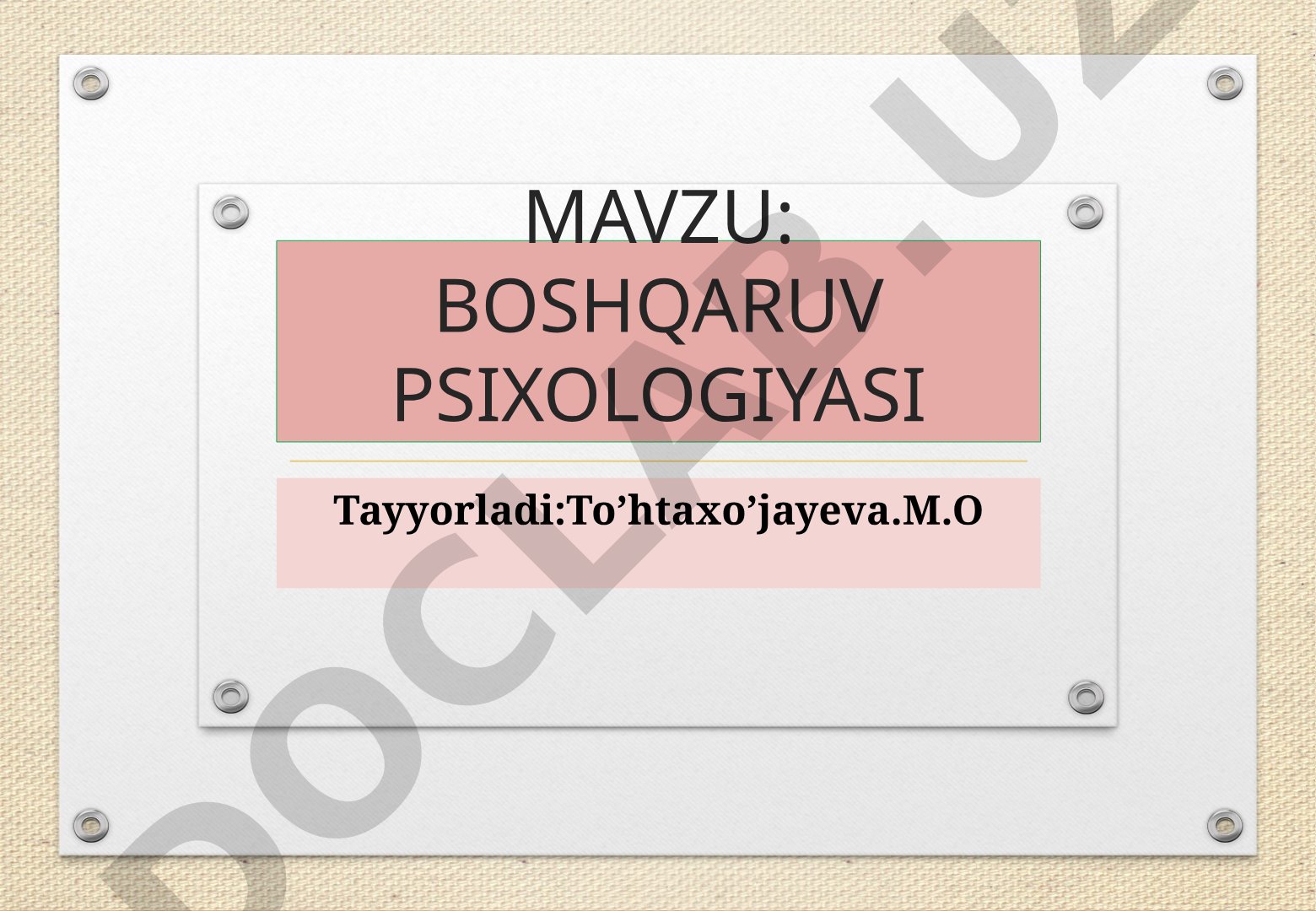 Boshqaruv psixologiyasi