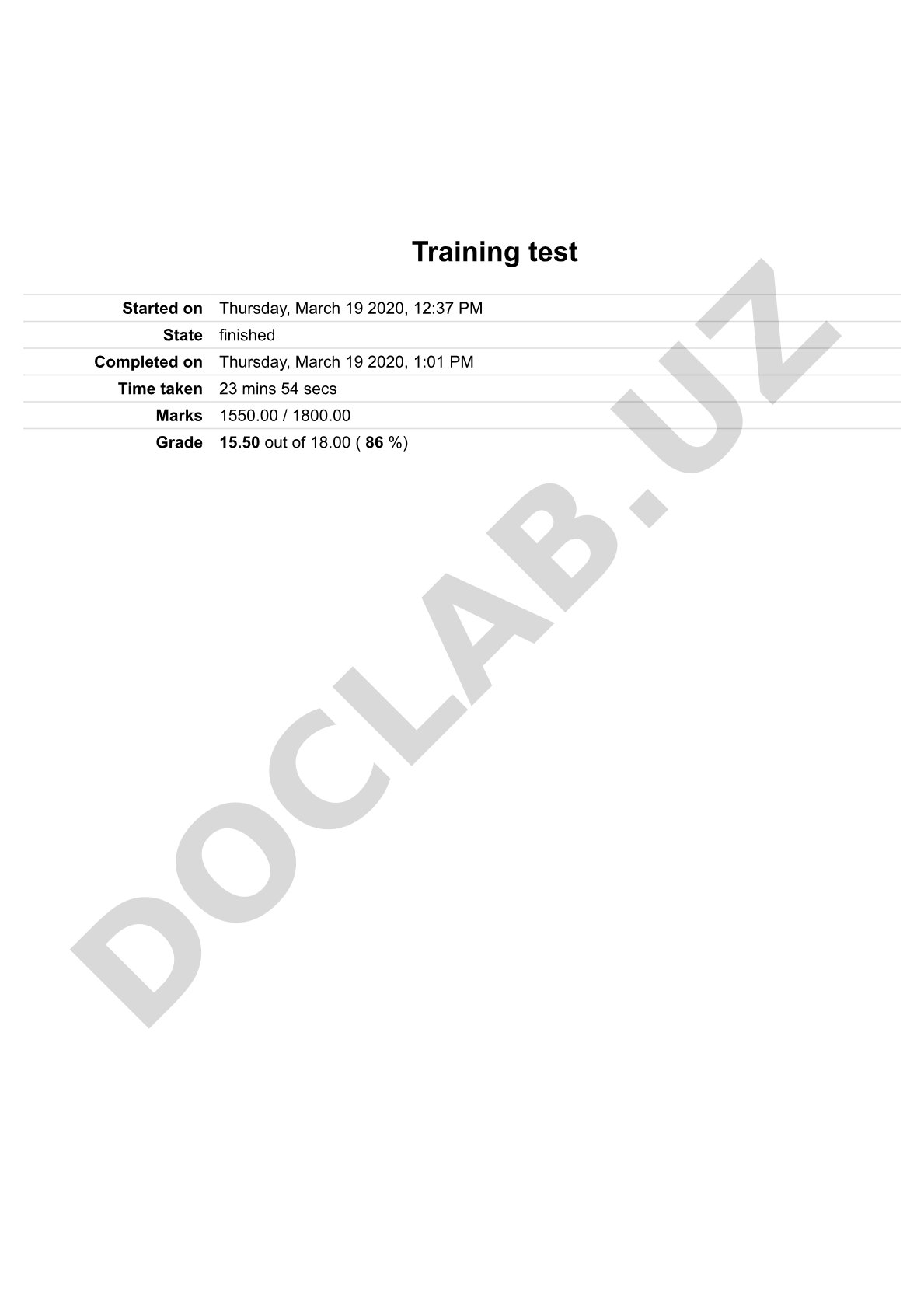 Mathematics training test on graphs, factorization, and speed problems