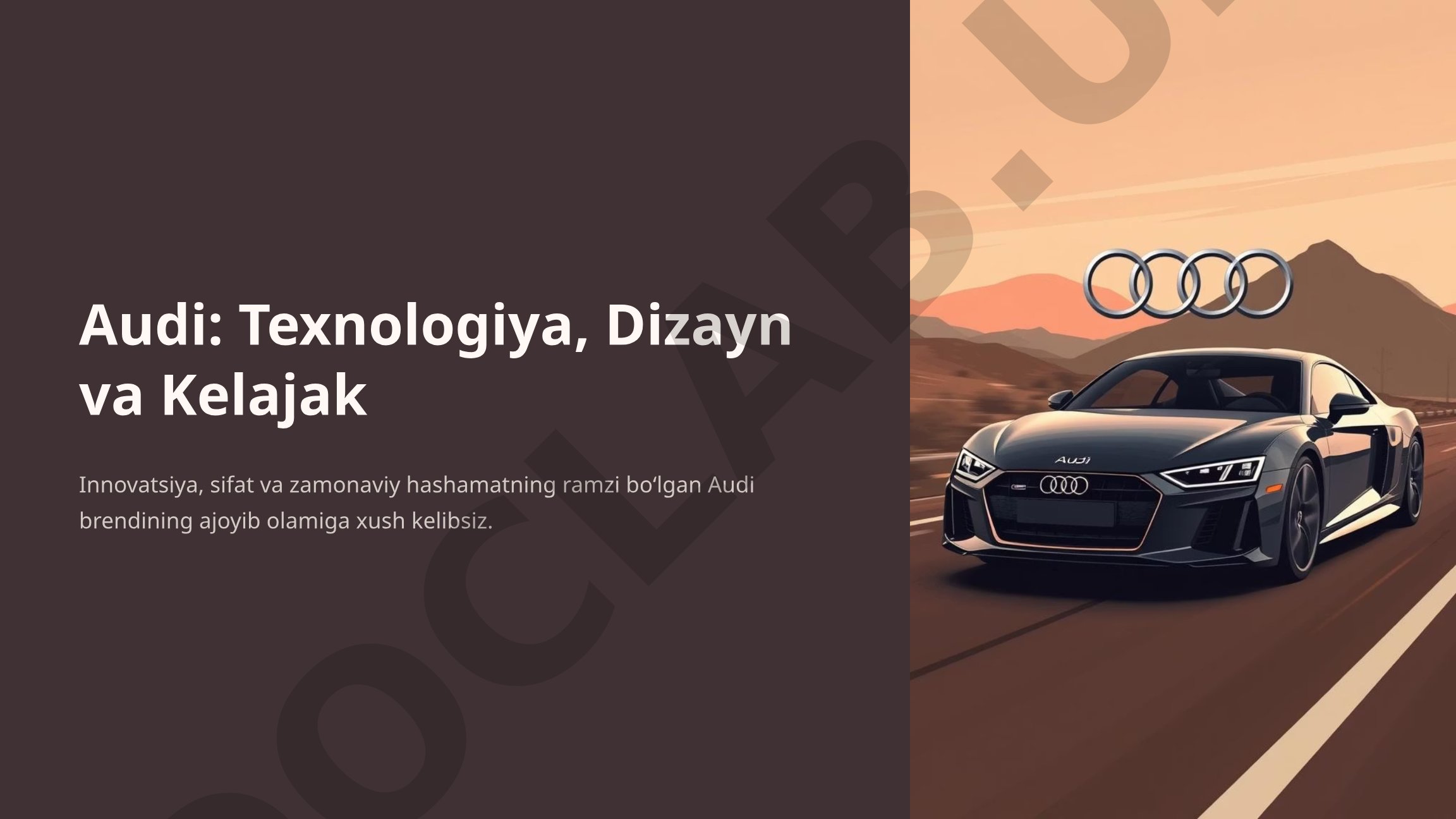 Audi: Texnologiya, Dizayn va Kelajak