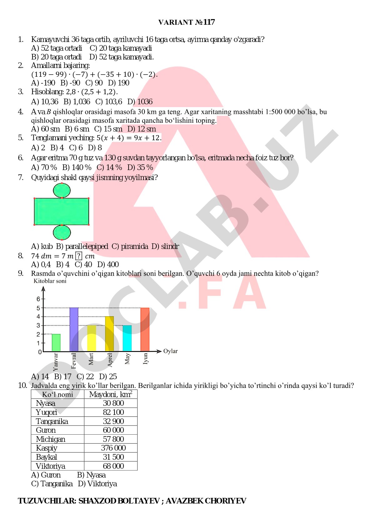 Matematik masalalar to'plami