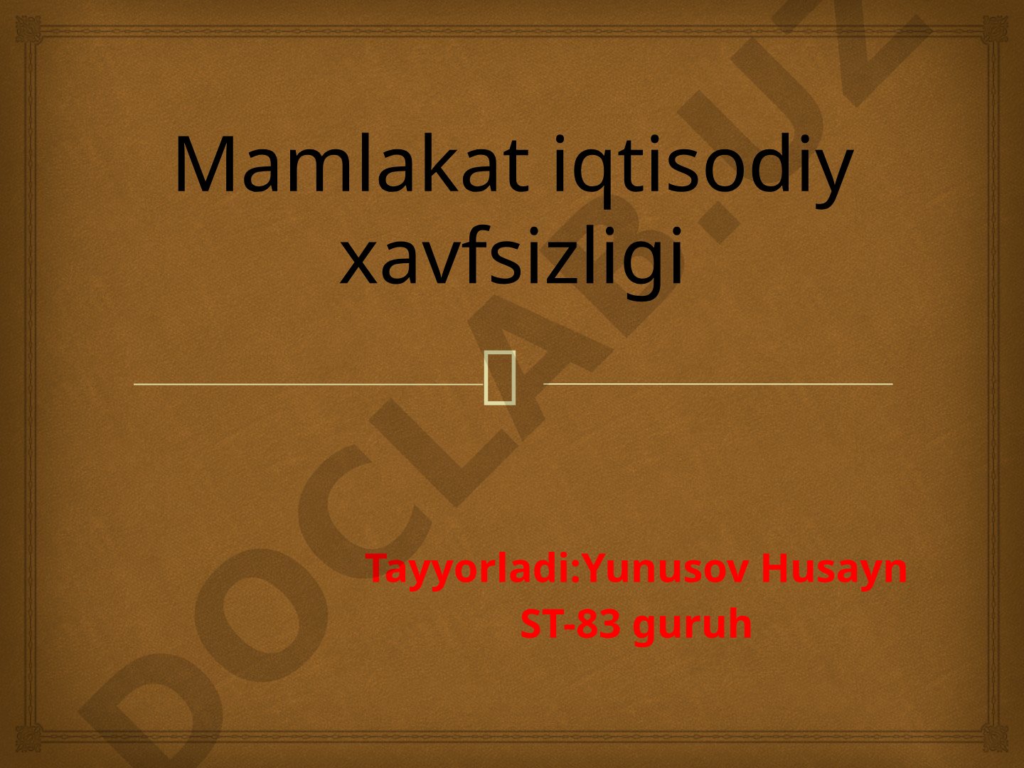 Mamlakat iqtisodiy xavfsizligi