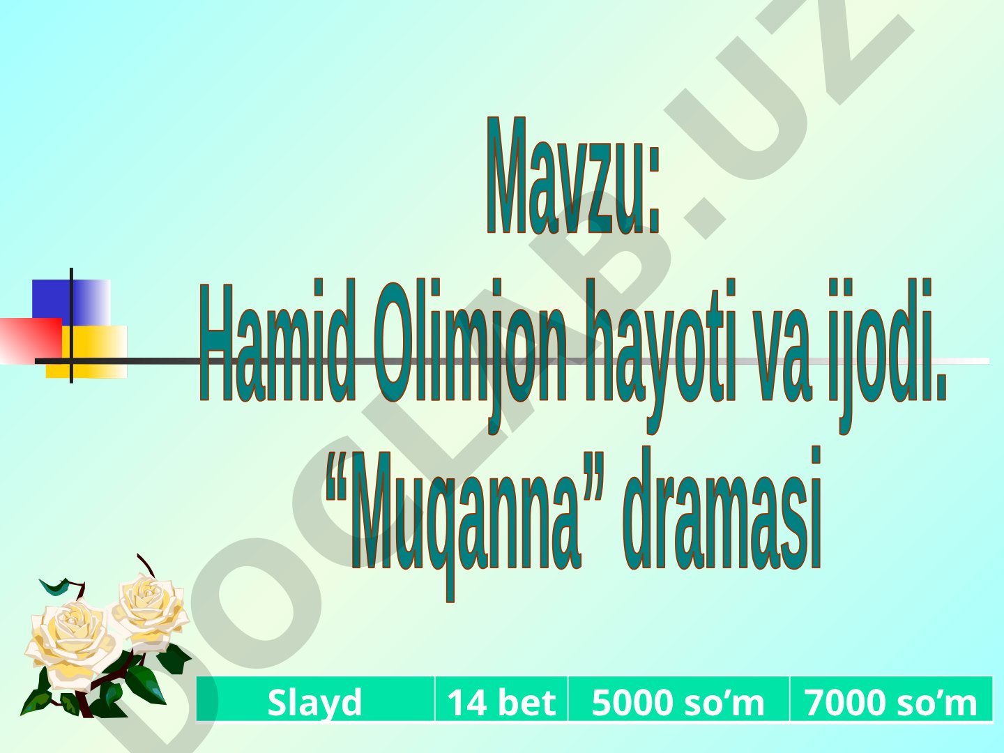 Hamid Olimjon hayoti va ijodi. “Muqanna” dramasi