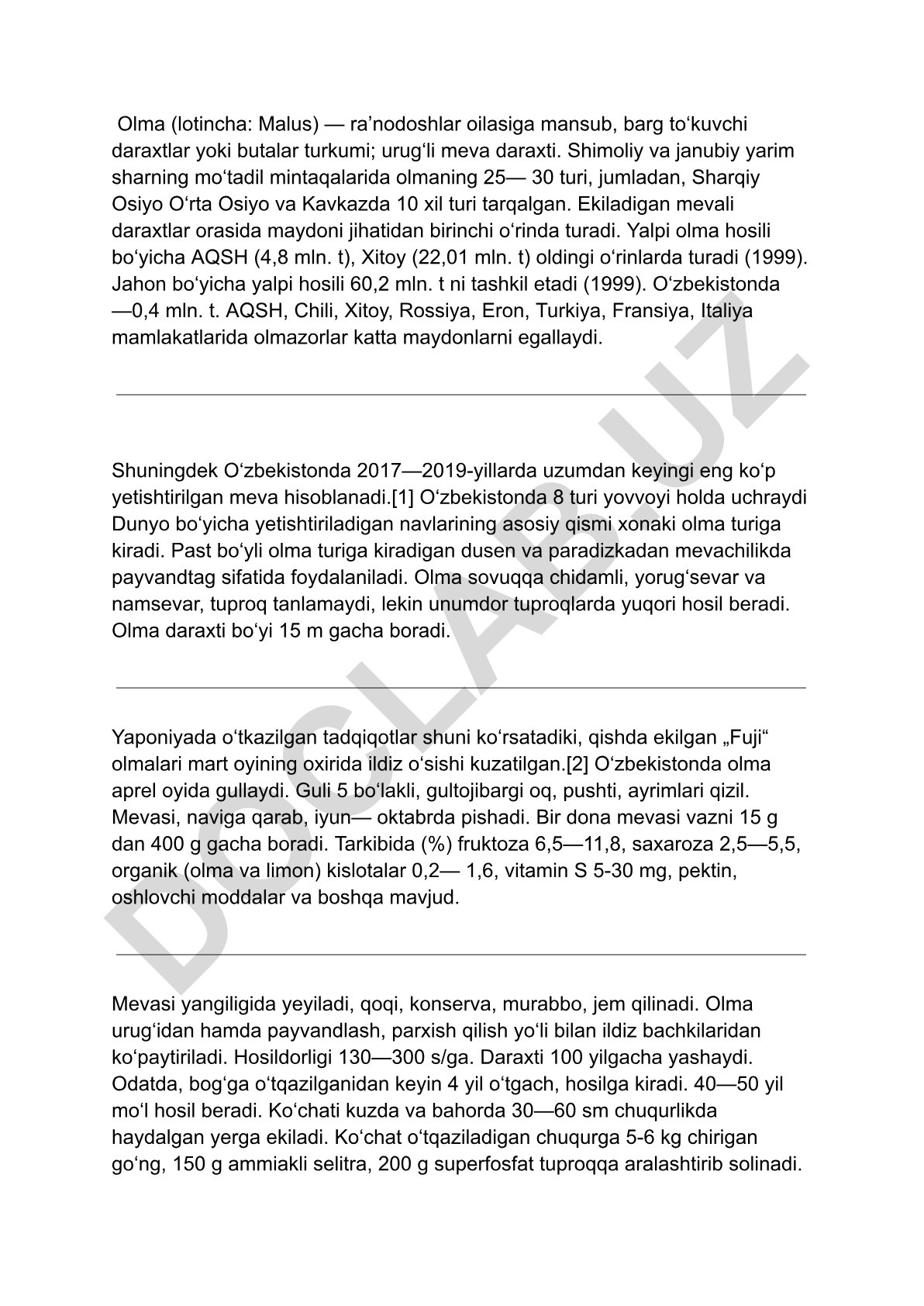 Olma daraxti va uning yetishtirilishi