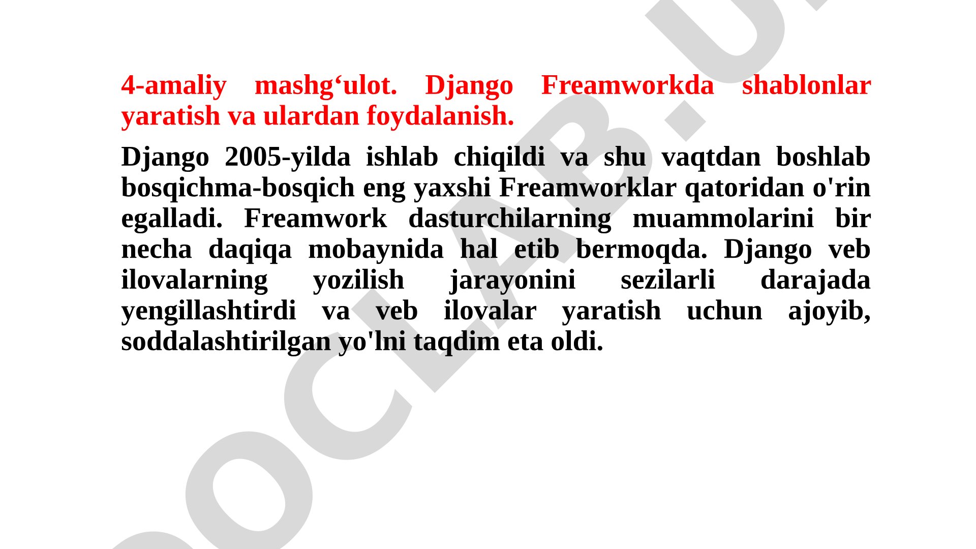 Django Freamworkda shablonlar yaratish va ulardan foydalanish