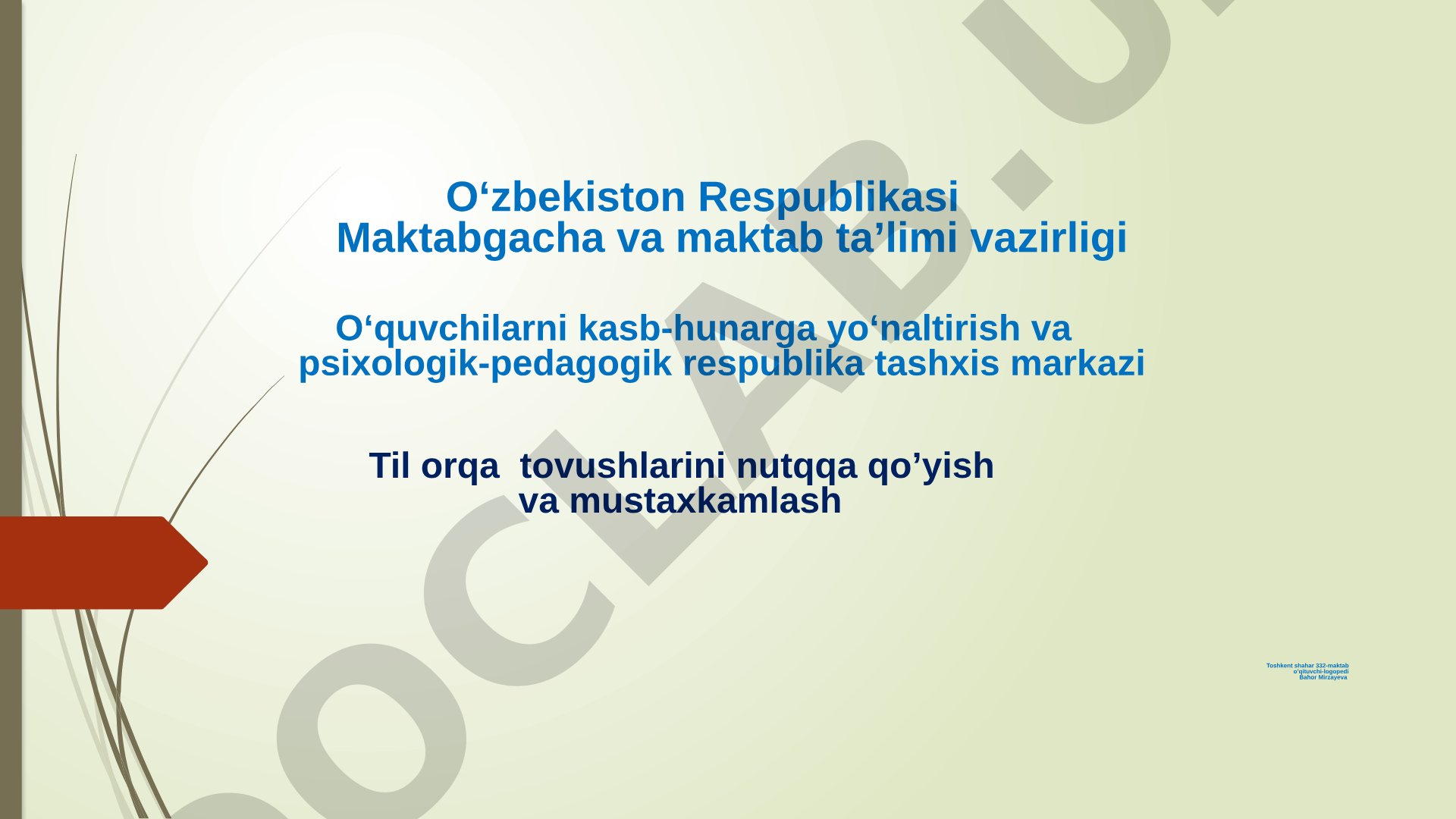 Til orqa tovushlarini nutqqa qo'yish va mustahkamlash