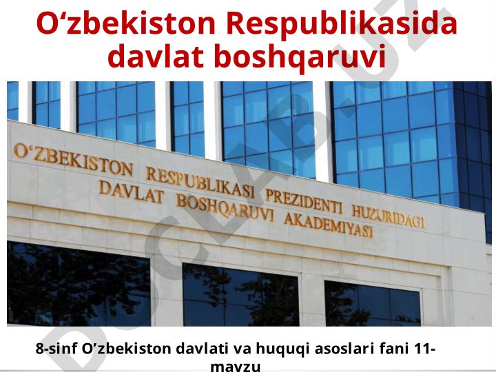 O‘zbekiston Respublikasida davlat boshqaruvi va Konstitutsiya