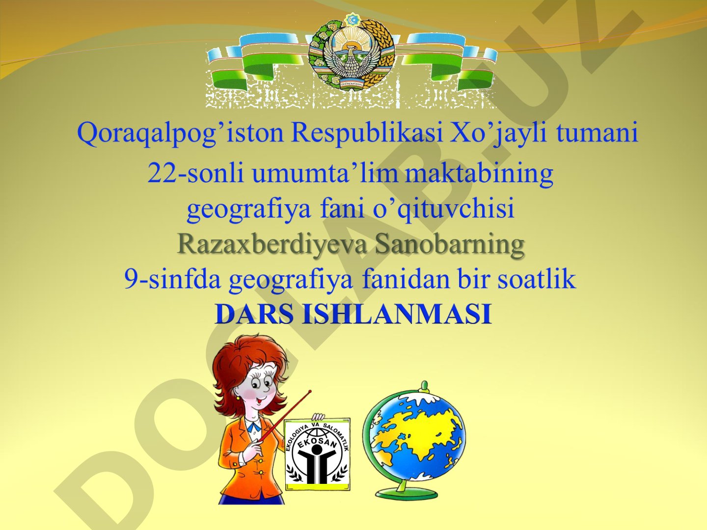 Ekologik muammolar va tabiatni muhofaza qilish