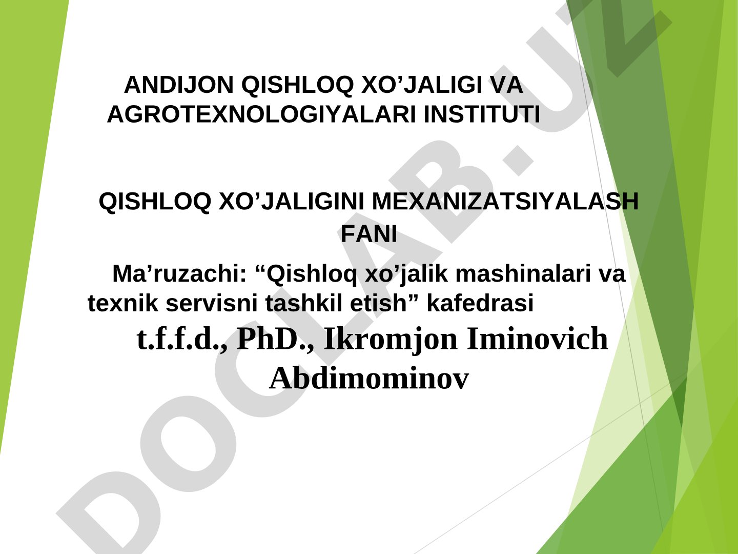 Kartoshka va meva-sabzavot xosilini yig’ib olish mashinalari