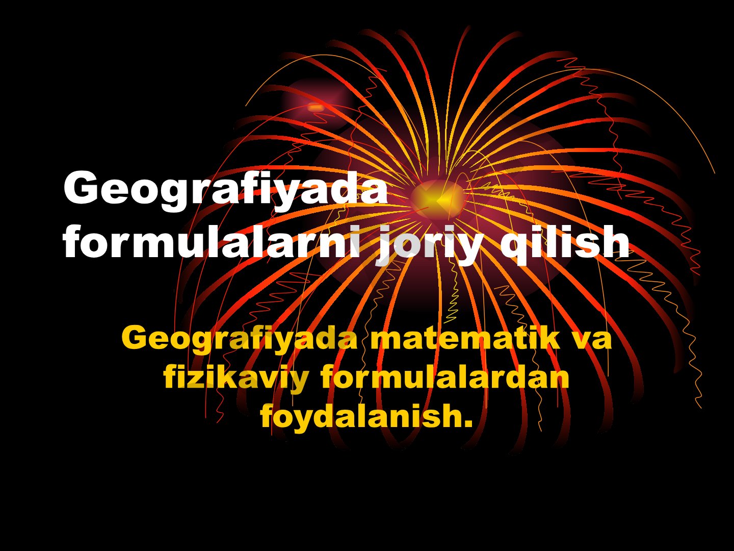 Geografiyada formulalarni joriy qilish