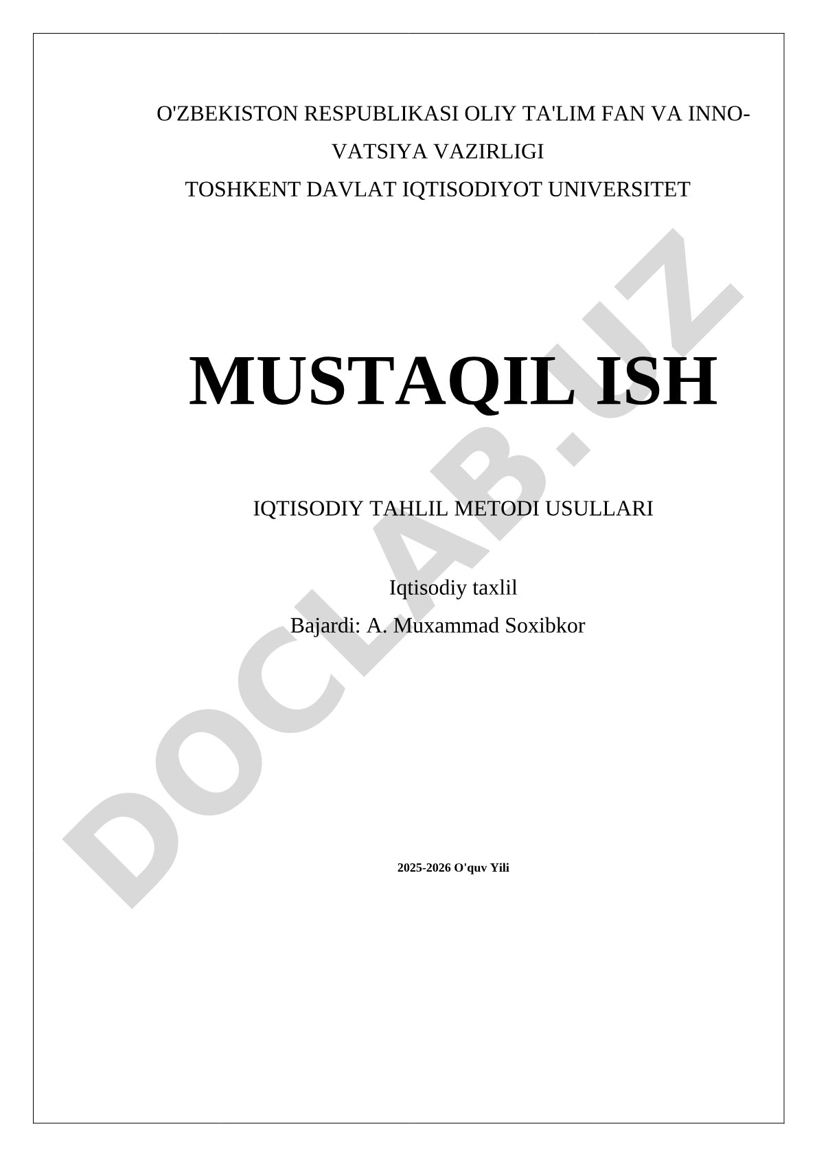 Iqtisodiy tahlil metodi usullari