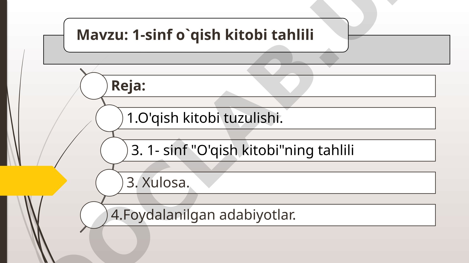 1-sinf o`qish kitobi tahlili