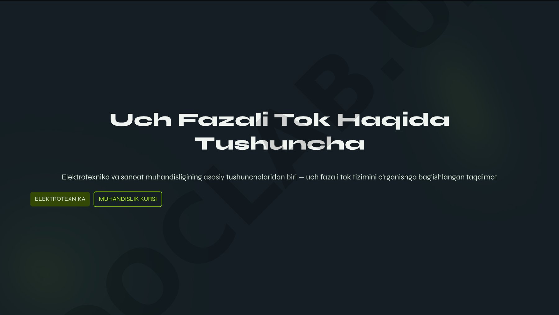 Uch Fazali Tok Haqida Tushuncha