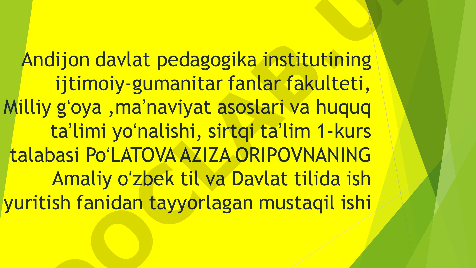 Ish qog'ozlari turlari