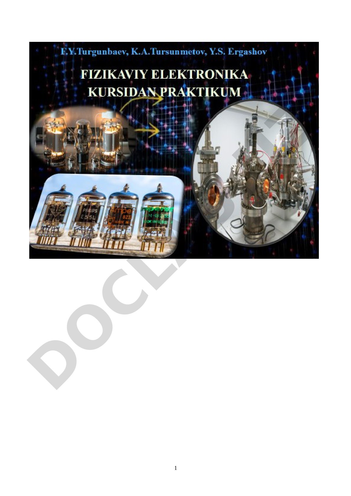 Fizikaviy elektronika kursidan praktikum