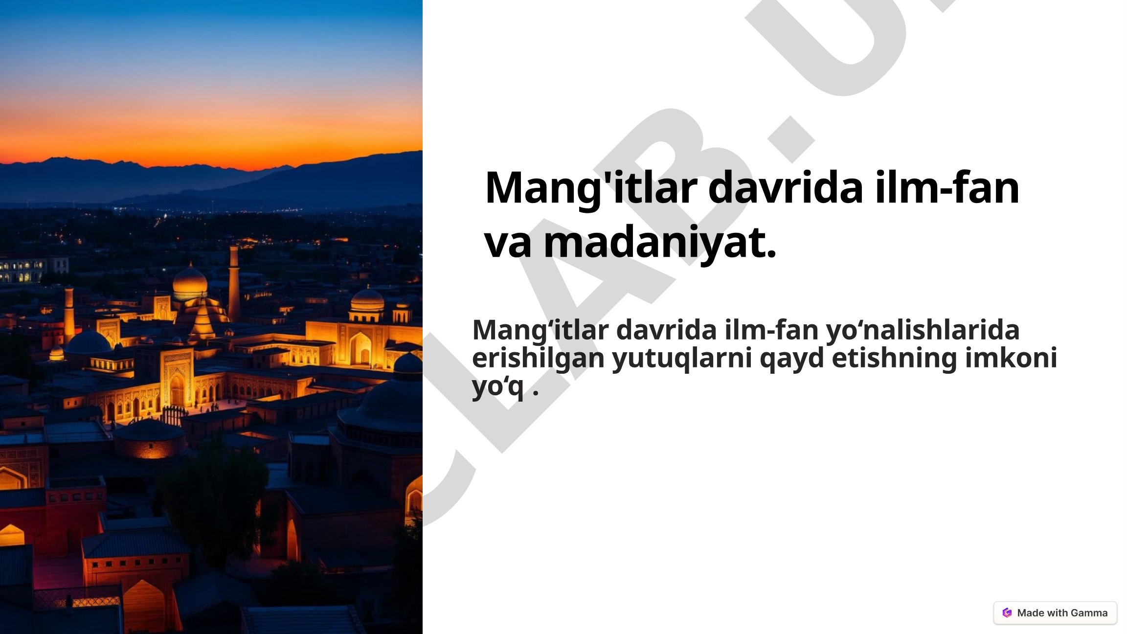 Mang'itlar davrida ilm-fan va madaniyat