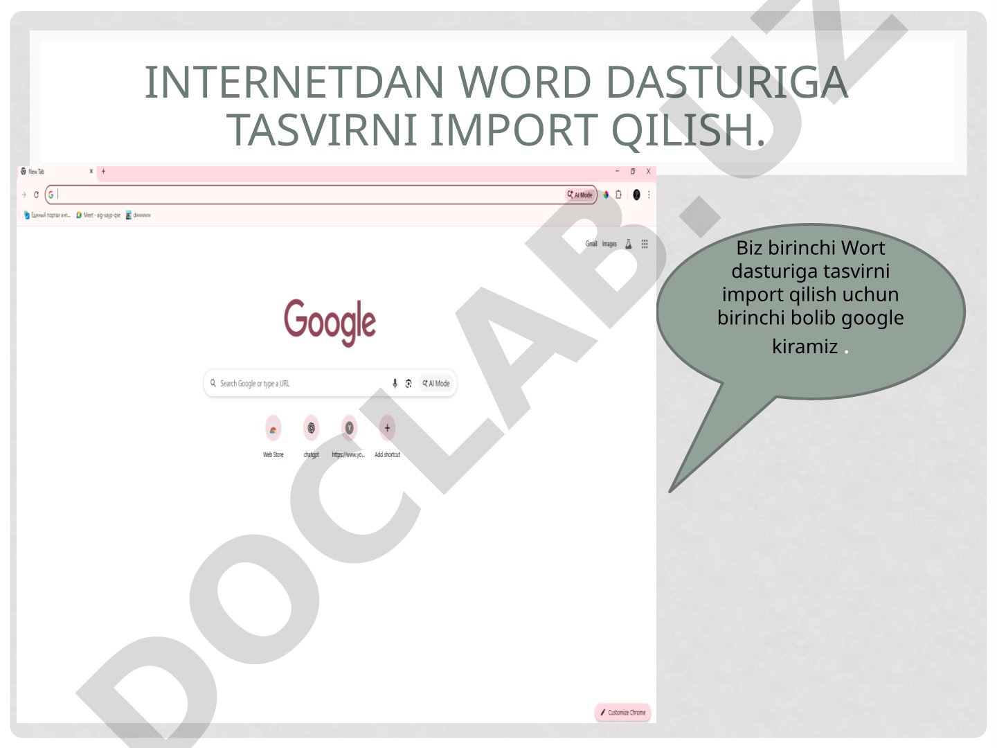 Internetdan Word dasturiga tasvirni import qilish