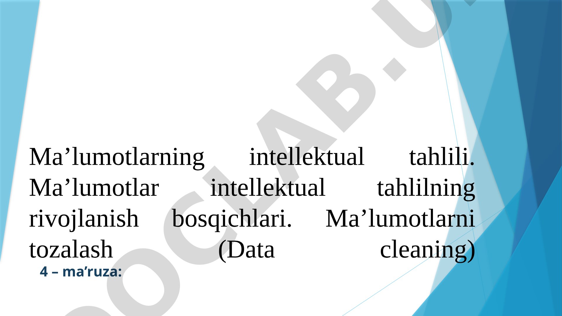 Ma'lumotlarni tozalash (Data cleaning)