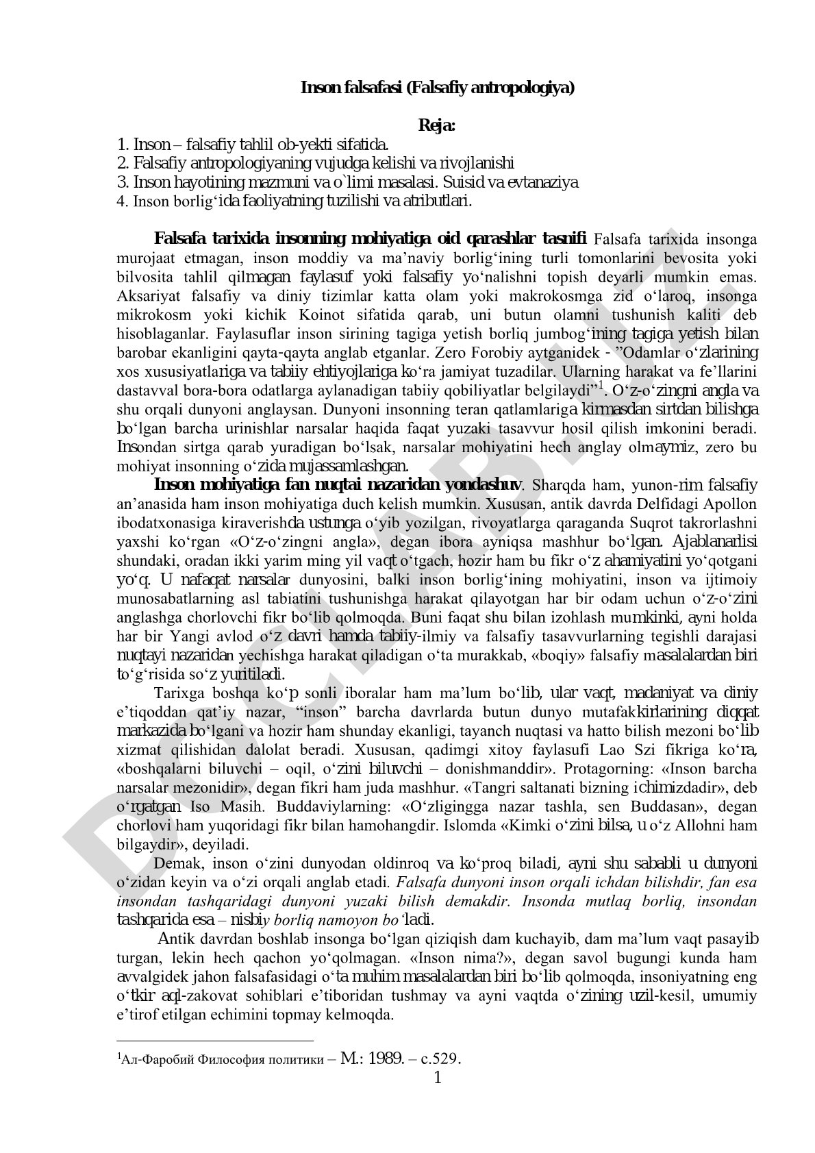 Inson falsafasi (Falsafiy antropologiya)