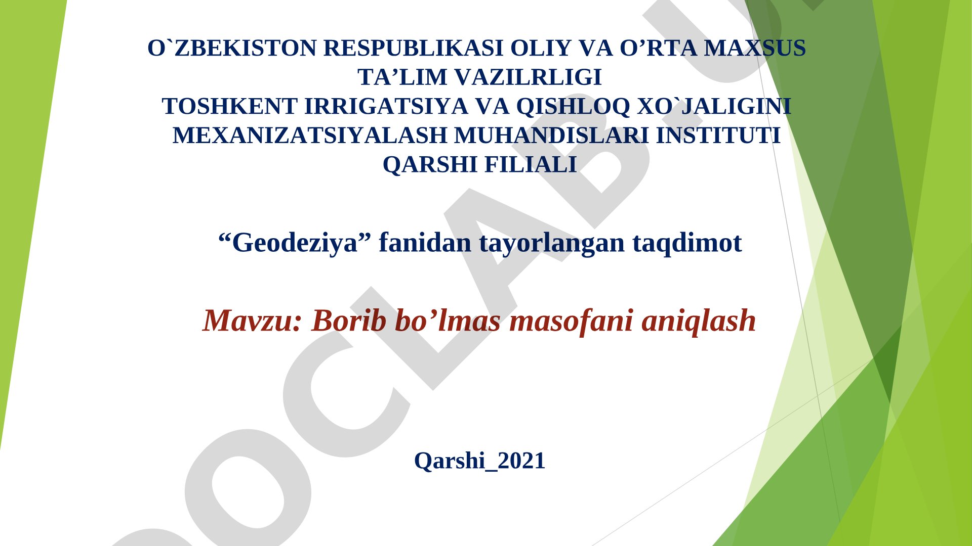 Borib bo'lmas masofani aniqlash