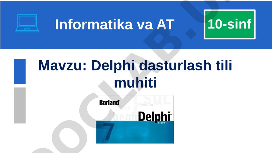 Delphi dasturlash tili muhiti
