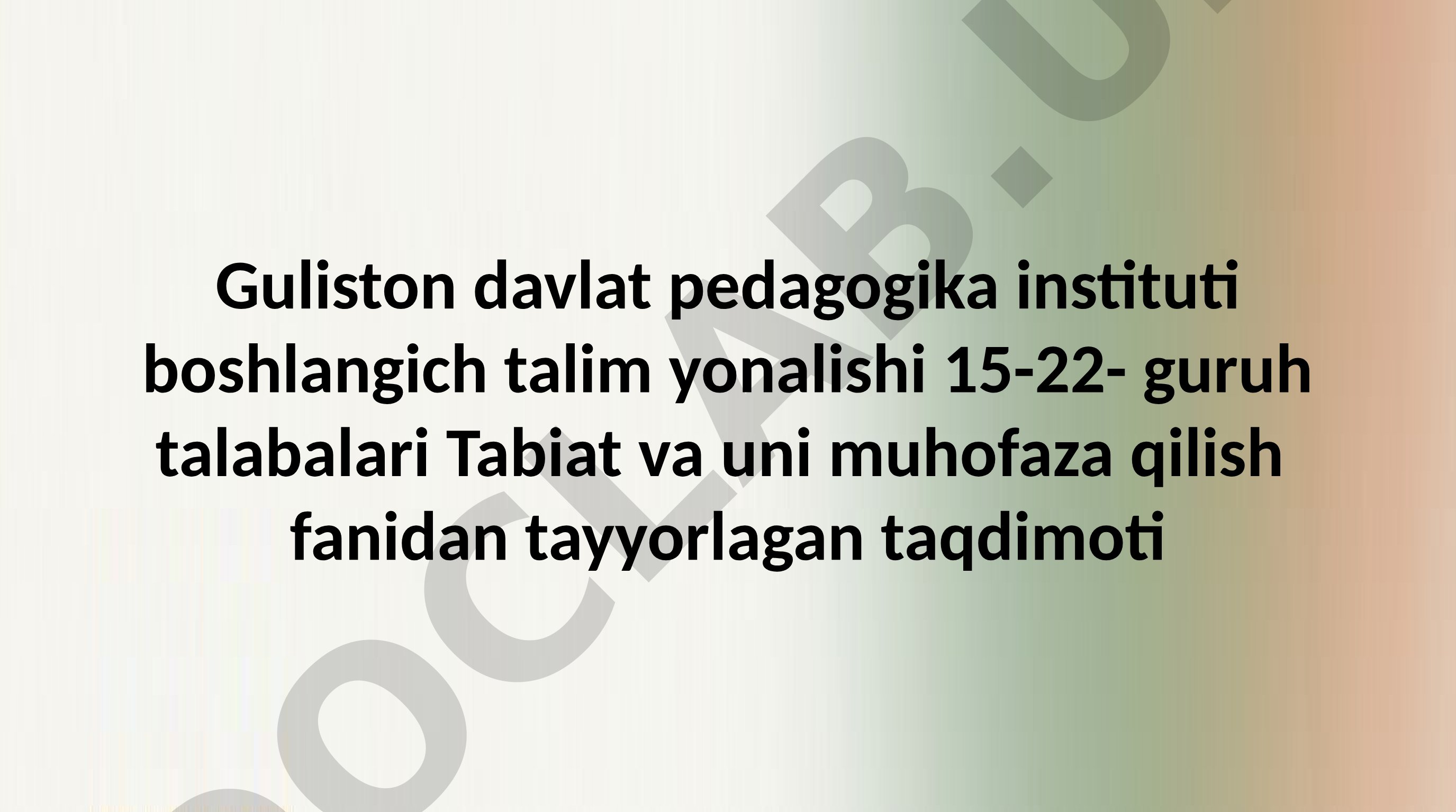 Tabiat resurslarini iqtisodiy baholash