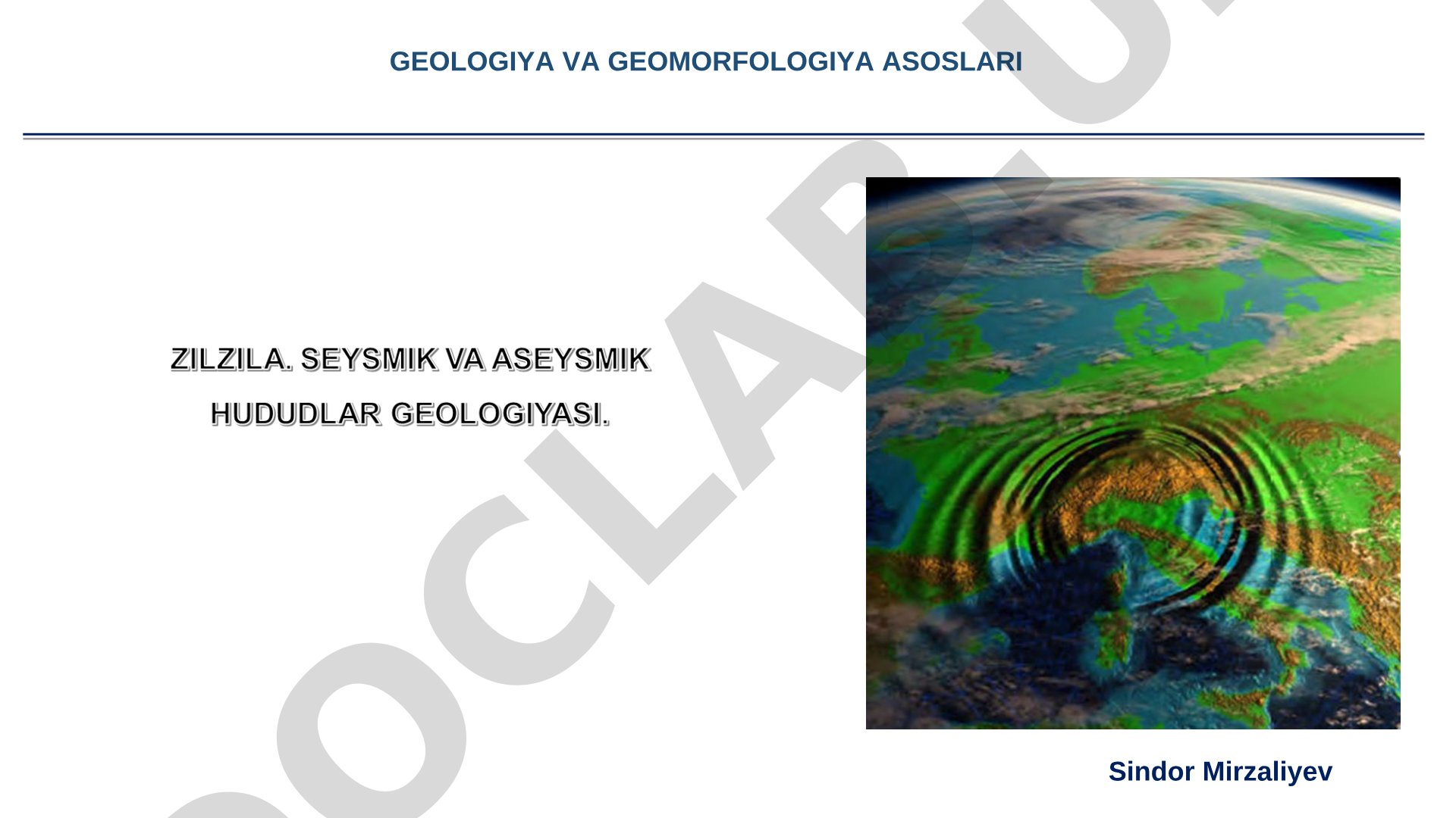 Geologiya va geomorfologiya asoslari